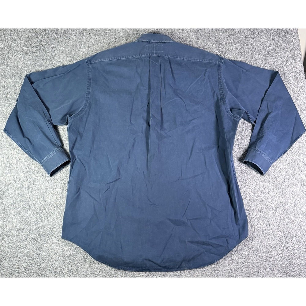 VTG Ralph Lauren Blake Shirt Navy Blue Mens Large Oversized Garment Dyed Pocket - Picture 4 of 6